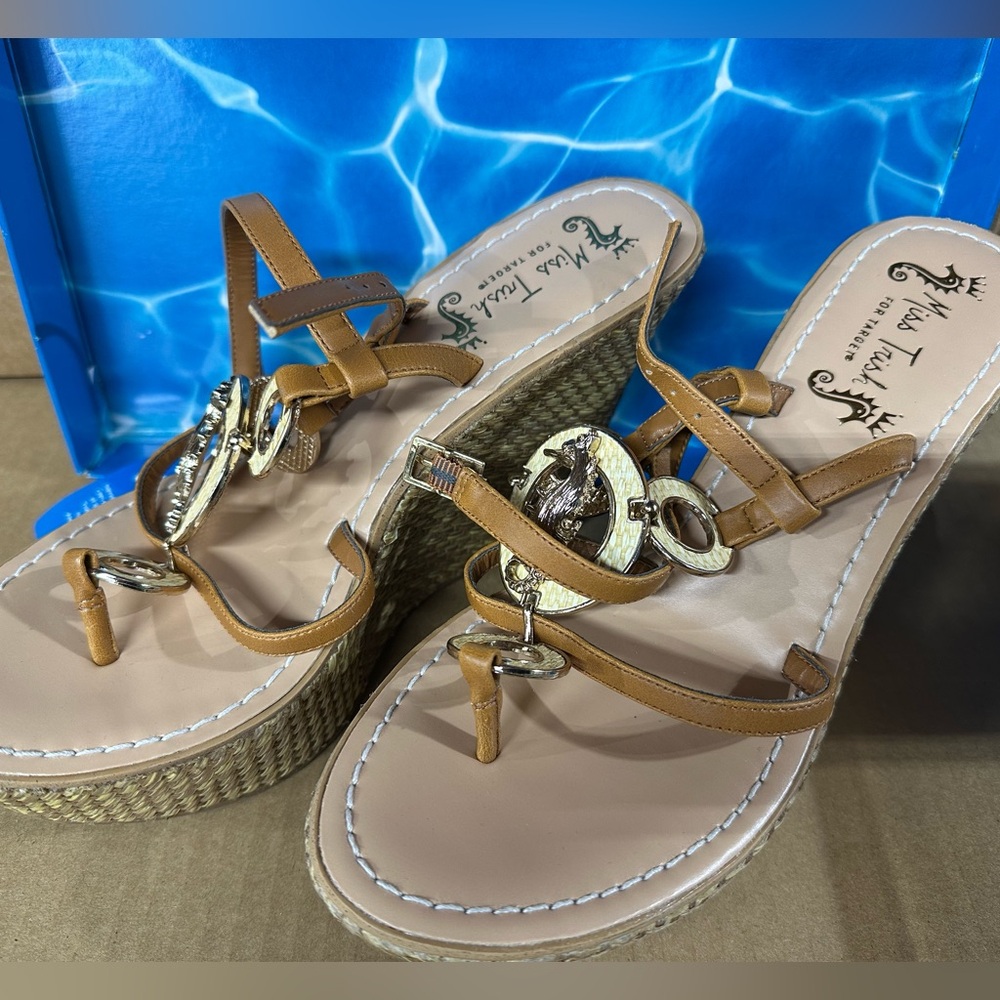 Miss Trish of Capri for Target Tan Wedge Sandals